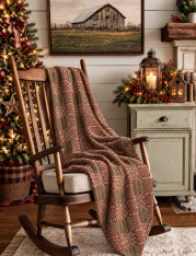 NORWICH RED/GREEN/TAN THROW